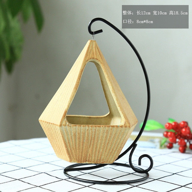 Flower Geometric Hanging Plant Pot