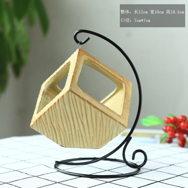 Flower Geometric Hanging Plant Pot