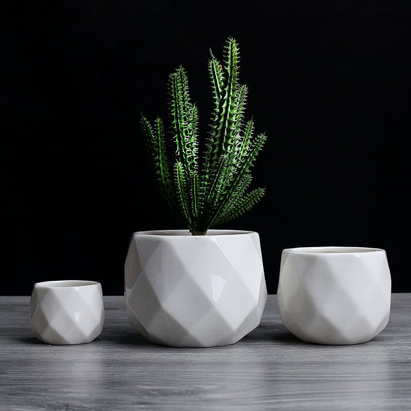 Creative Ceramic Diamond Geometric Flower Pot